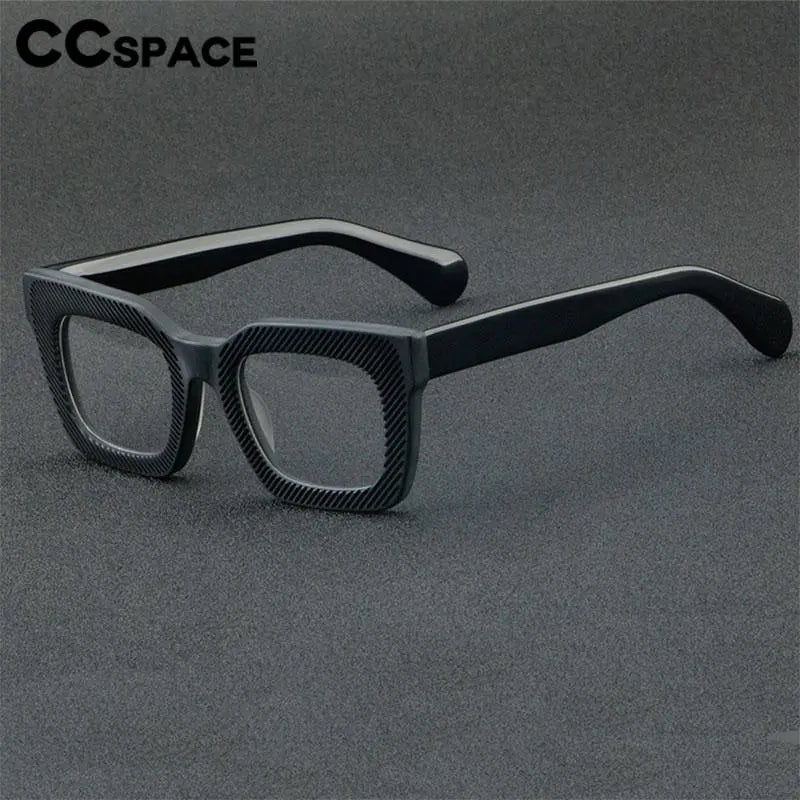 CCspace Unisex Full Rim Square Acetate Eyeglasses 56911 - Stylish & Durable Frame for Men & Women - Perfect for Work, Reading & Fashion Accessory