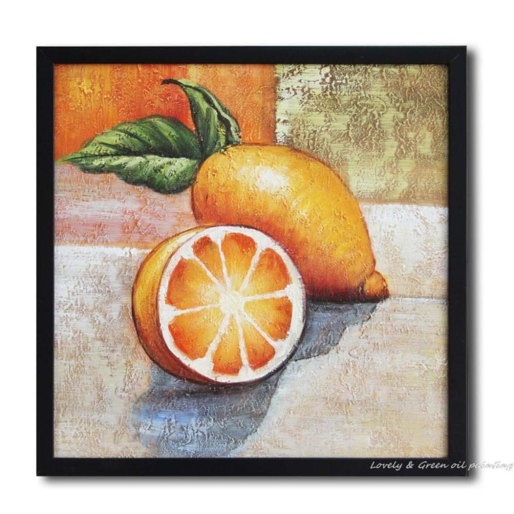 Hand Painted Oil Painting on Canvas - Modern Abstract Carrots & Lemon Fruit Wall Art Decor for Kitchen, Living Room, Bedroom | 100×150 cm Frameless | Perfect for Home, Office & Restaurant Decorations