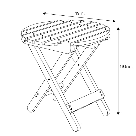 Shine Company Round Wooden Folding Solid Wood Side Table - Outdoor Adirondack Small Patio Table in Graystone - Perfect for Backyard, Garden, Deck & Poolside Use