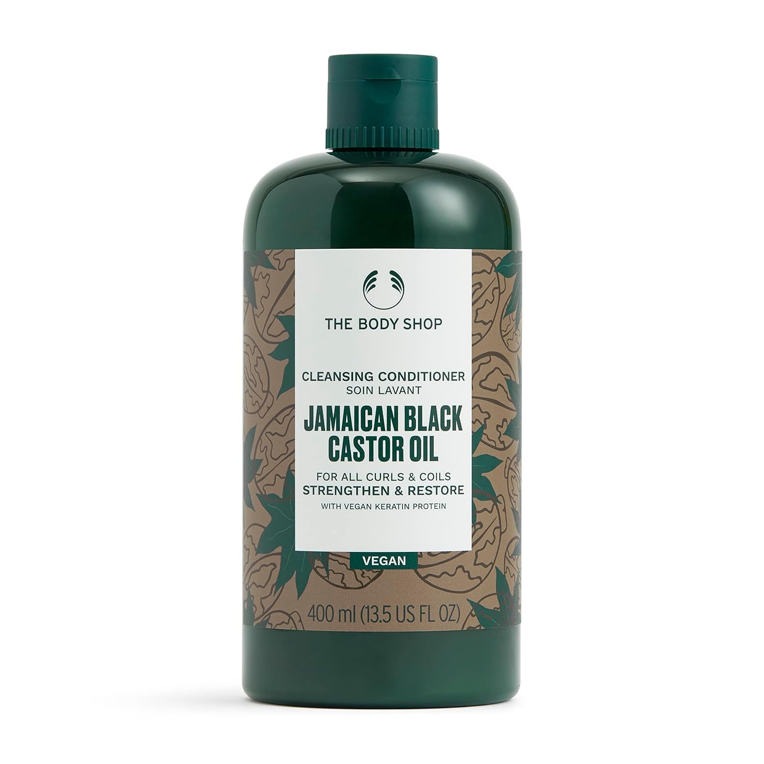 The Body Shop Jamaican Black Castor Oil Cleansing Conditioner 400ml - Sulfate-Free Hair Treatment for Dry, Damaged & Curly Hair - Perfect for Deep Cleansing & Moisturizing at Home