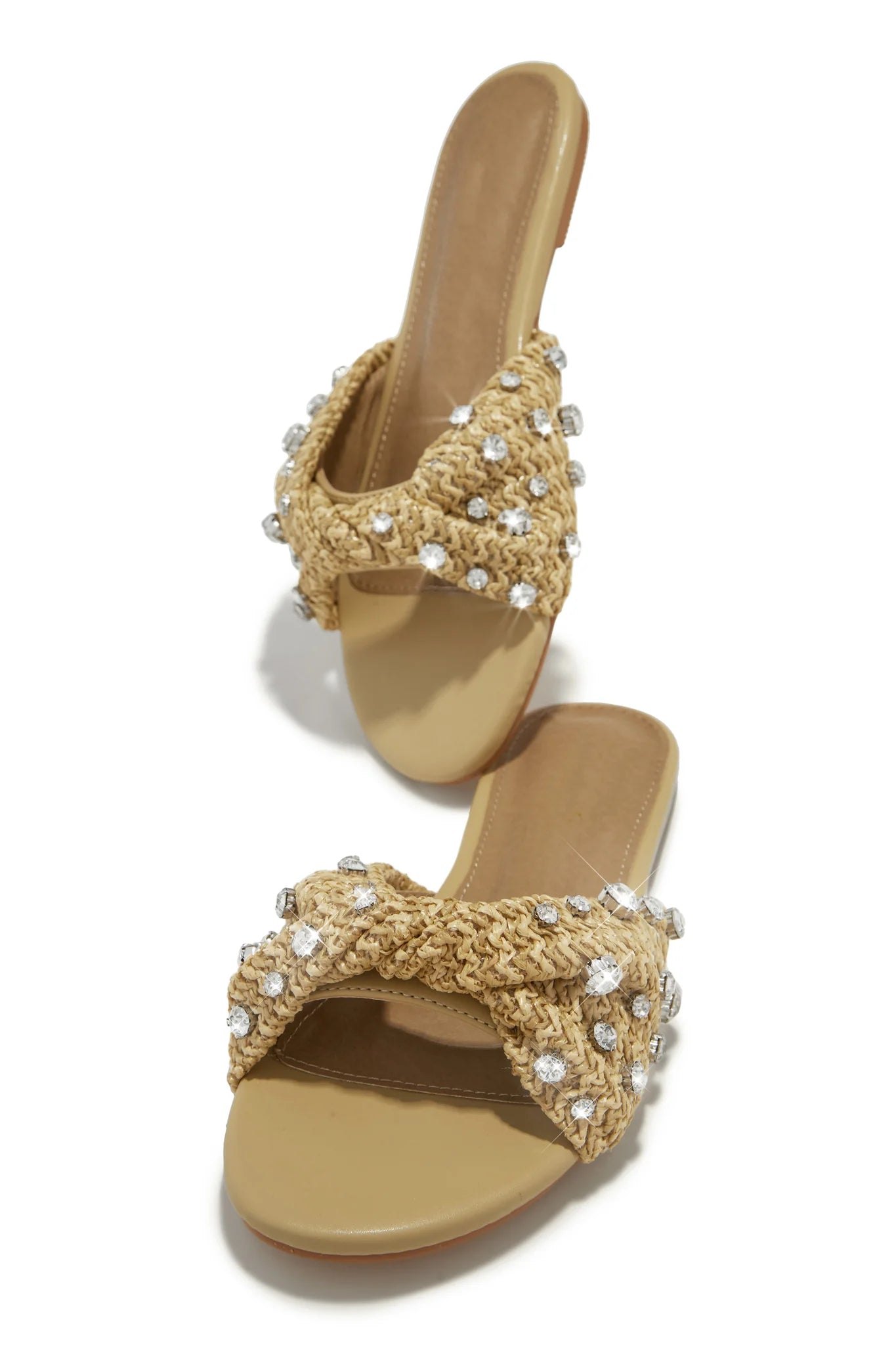Maria Embellished Slip-On Sandals for Women - Comfortable Summer Beach Wedding Slides with Rhinestones | Perfect for Vacation, Bridal Shower, and Casual Outings