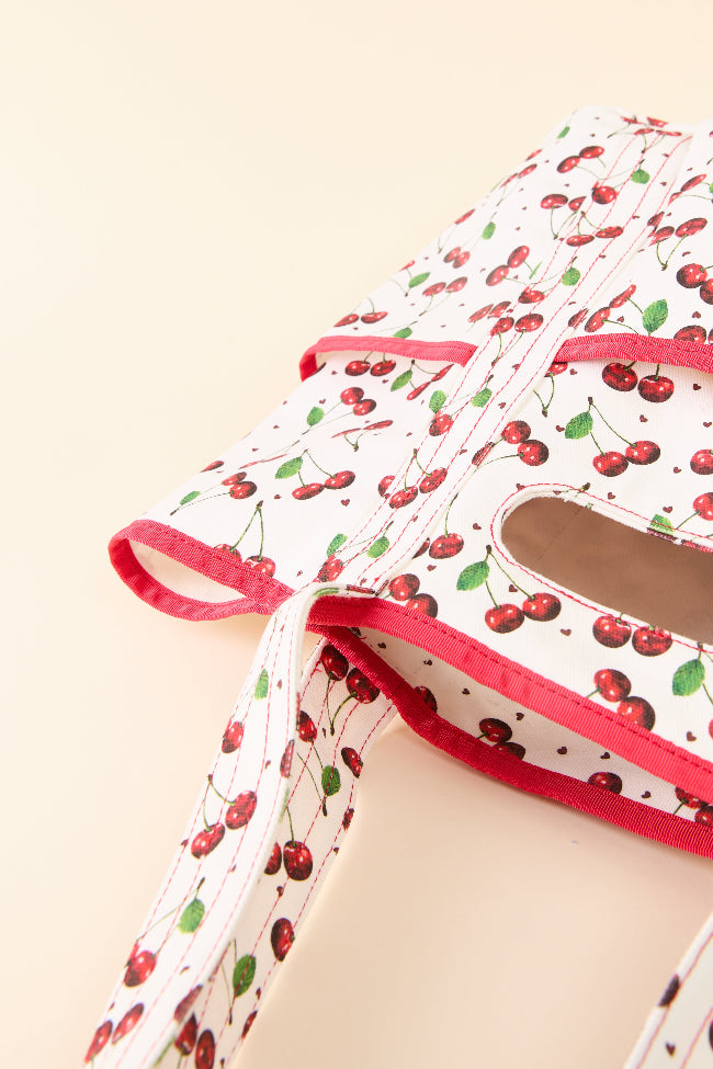 Fresh Red Cherries Print Canvas Tote Bag - Eco-Friendly Reusable Shopping Bag for Groceries, Beach, Picnic & Daily Use