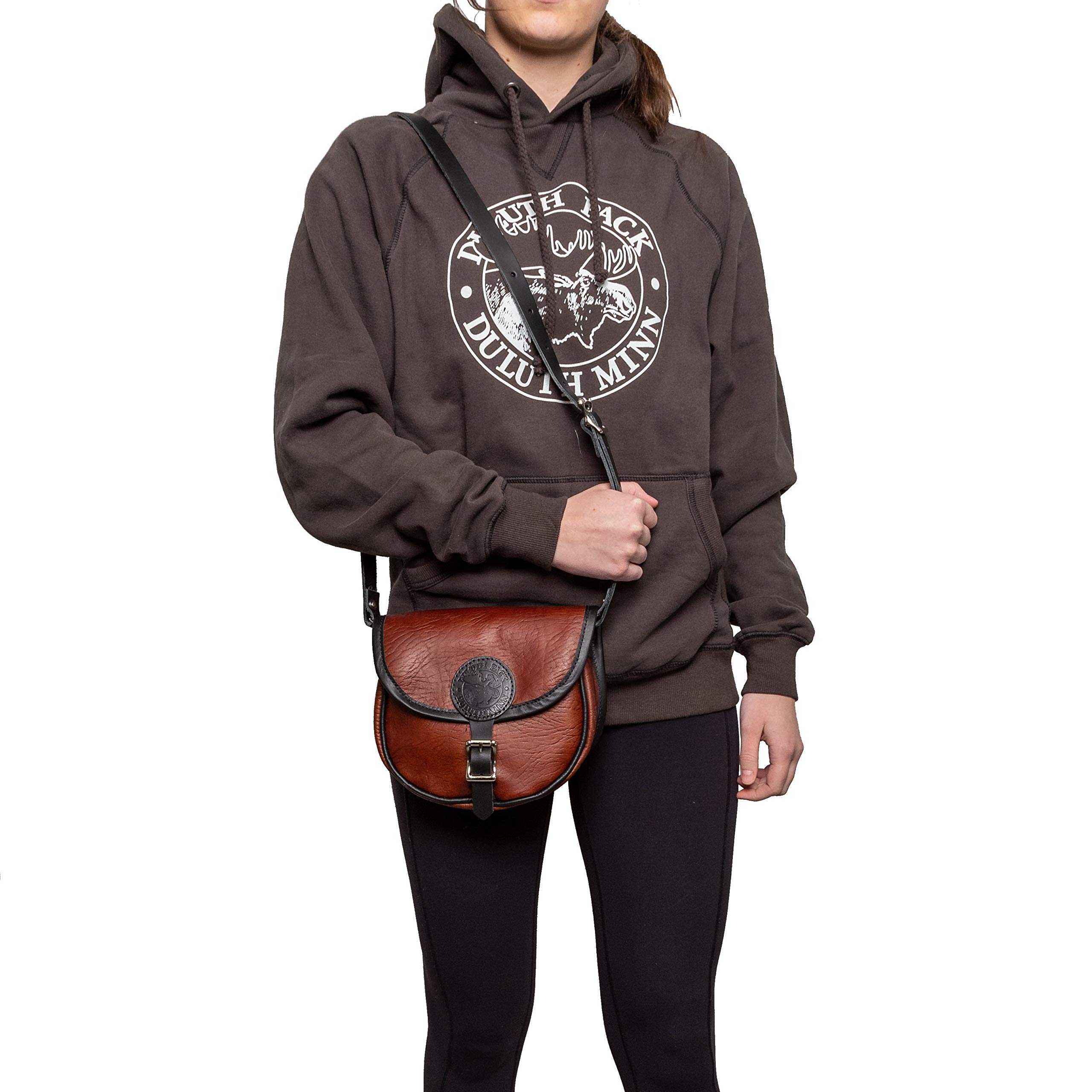 Duluth Bison Leather Small Shell Purse - Handmade Genuine Leather Crossbody Bag for Women - Perfect for Everyday Use, Travel & Special Occasions