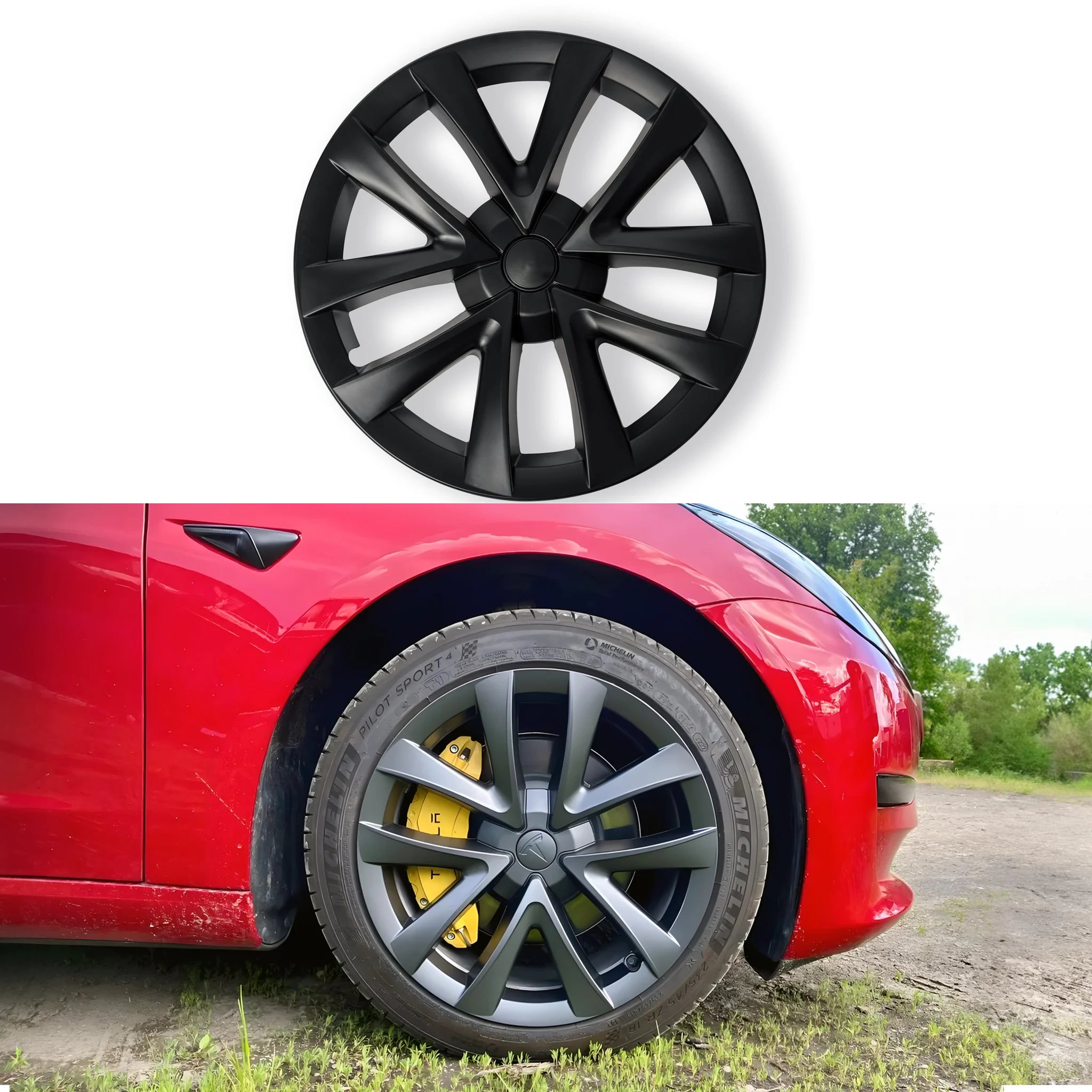 Premium Arachnid Style Wheel Covers for Tesla Model 3 18