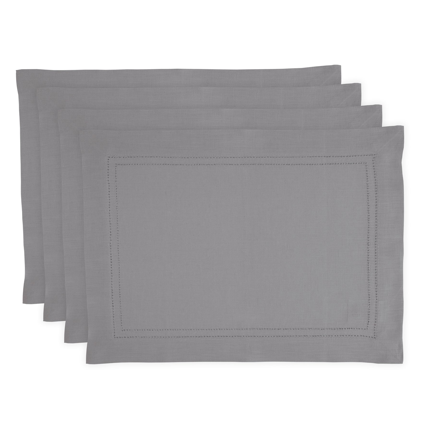 Premium Linen Double Hemstitch Placemats Set of 4 - Elegant Table Decor for Dining, Parties & Home Styling - Washable & Durable Place Settings for Everyday Use