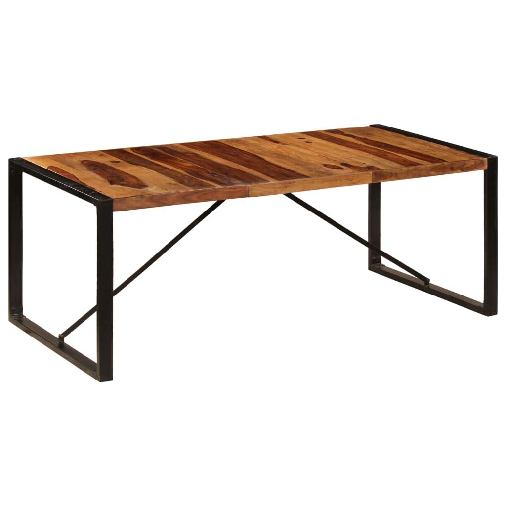 Industrial Style Solid Sheesham Wood Dining Table 78.7x39.4x29.5 Inches - Perfect for Living Room, Dining Room & Bistro | Rustic Home Decor & Restaurant Furniture