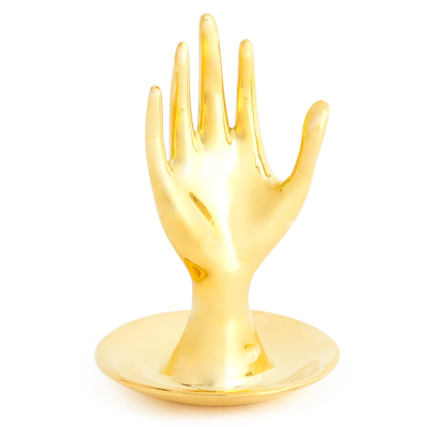 Elegant Brass Hand Ring Holder - Stylish Jewelry Organizer for Rings, Bracelets & Watches - Perfect for Bedroom, Bathroom & Travel