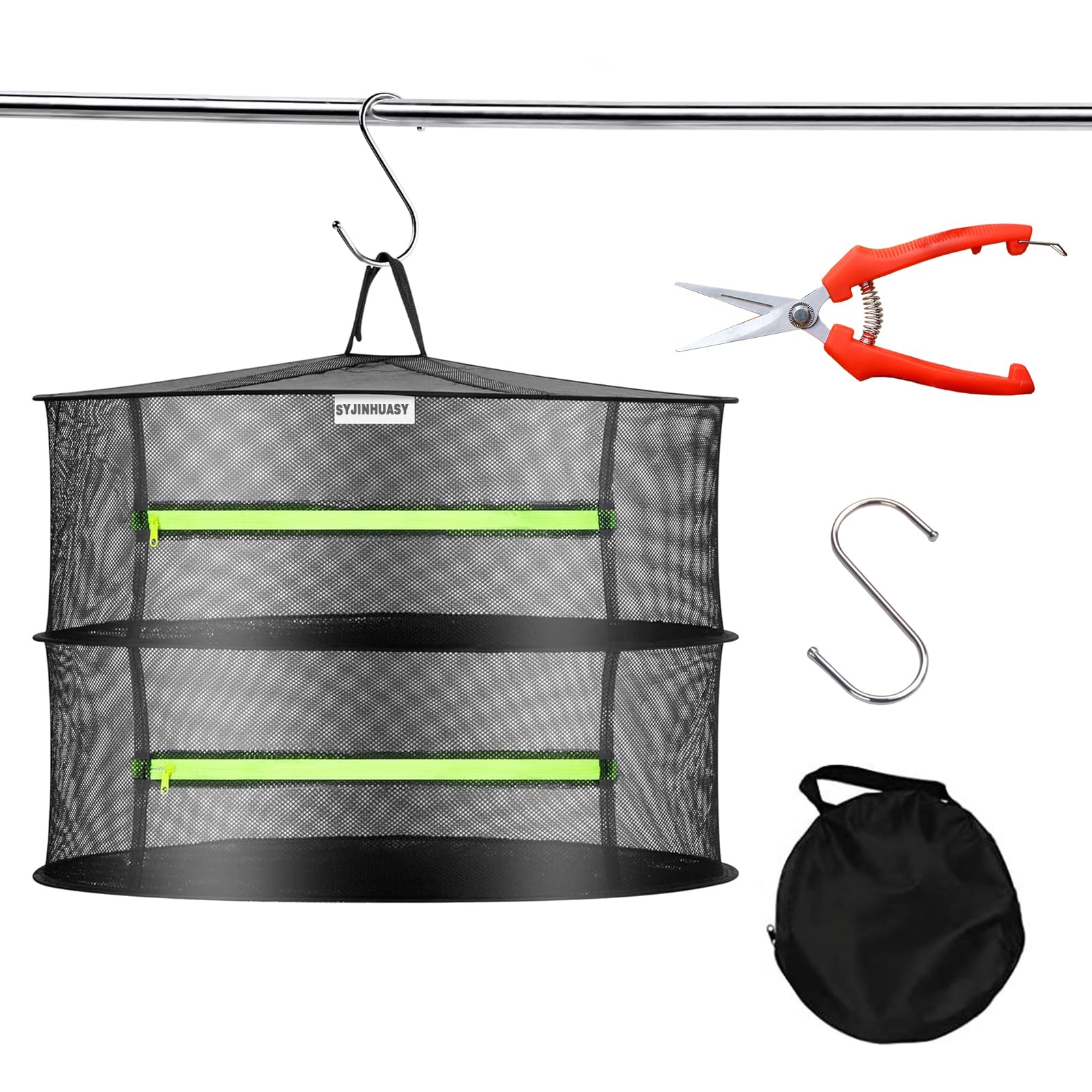 Premium Herb Drying Rack - Breathable Mesh Hanging Dryer with Zipper for Herbs, Seeds & Buds | Food Safe Plant Dryer for Gardening, Kitchen & Home Use | Ideal for Drying Mint, Basil, Lavender & More