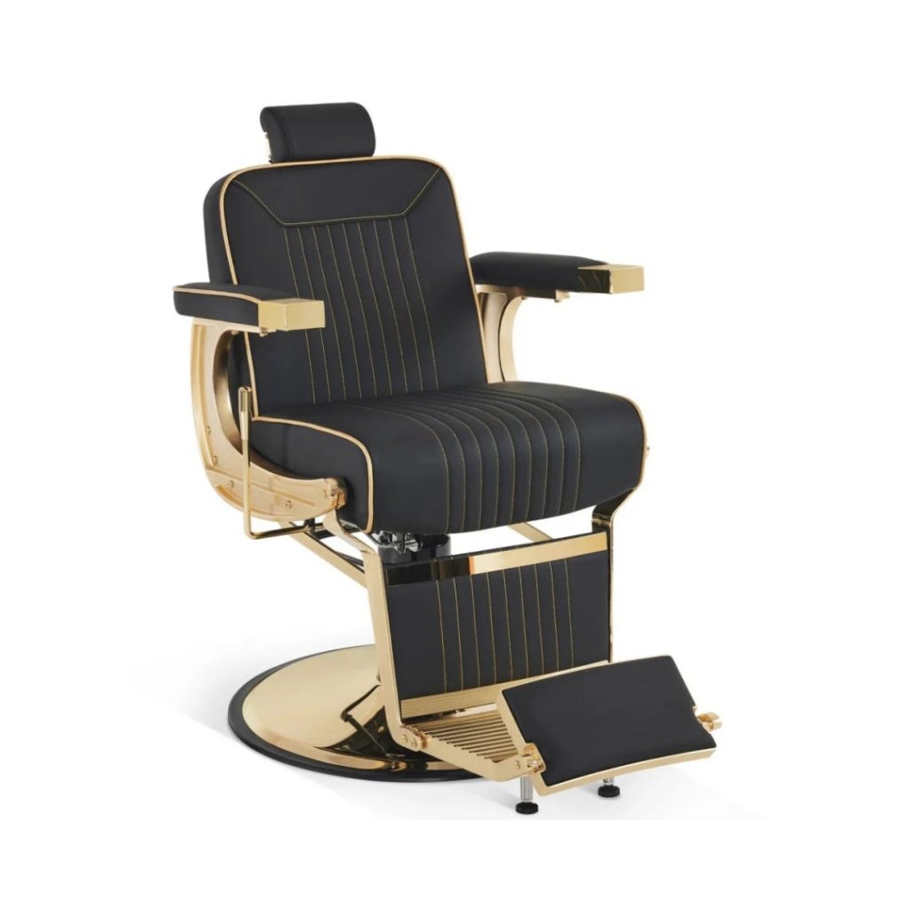 Greenlife Ninja Advance Modern Classic Hydraulic Salon Barber Chair - Professional Hair Cutting Styling Chair for Barbershops & Salons - Heavy Duty Adjustable Hydraulic Stylist Chair with Headrest & Footrest