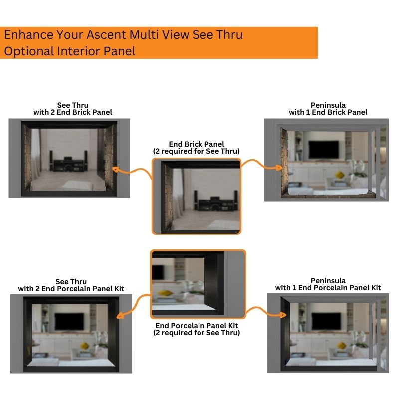 Napoleon Ascent Multi-Sided See-Through Direct Vent Gas Fireplace - BHD4 Model | Perfect for Living Rooms, Patios & Modern Home Decor