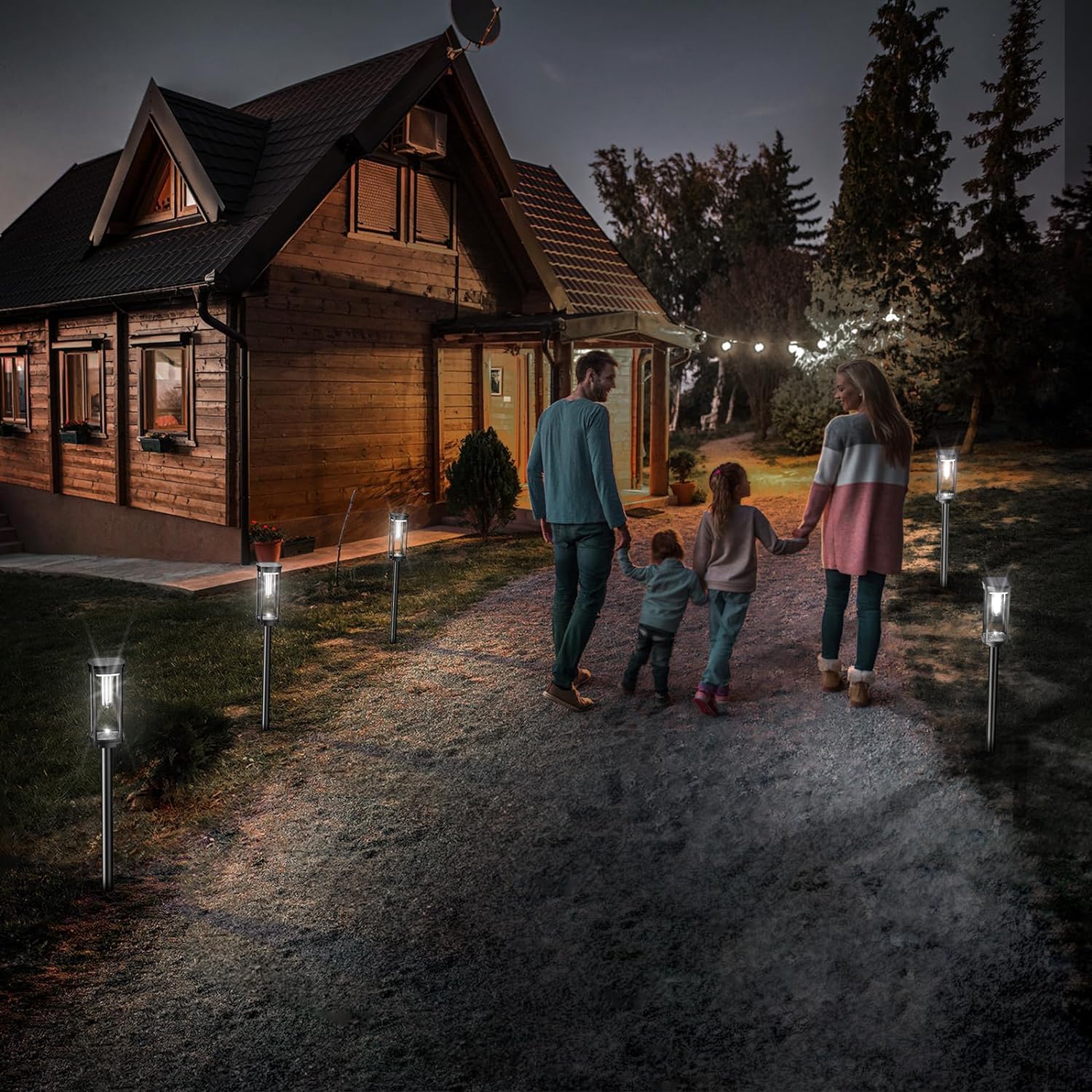 8 Pack Solar Pathway Lights Outdoor Waterproof - Bright Solar Garden Lights for Yard, Lawn, Walkway, Driveway & Landscape Lighting | Perfect for Garden Decor, Patio, Backyard & Pathway Illumination