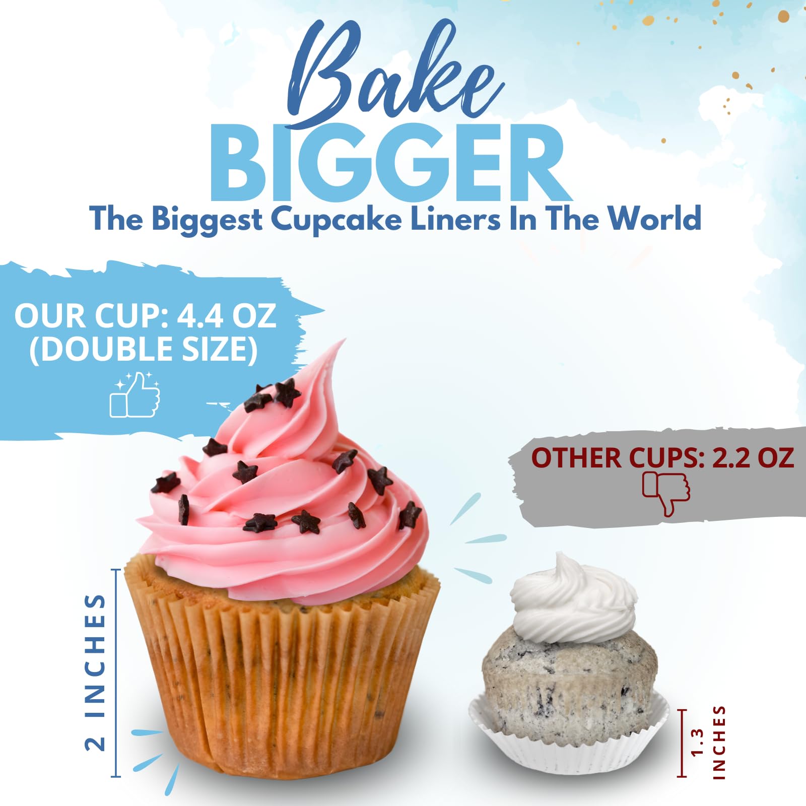 2000pcs Extra Large Unbleached Brown Muffin Liners - Thick Jumbo Greaseproof Cupcake Wrappers, Baking Parchment Paper Sheets for Muffins, Cupcakes & Pastries - Perfect for Home Baking, Party Treats & Holiday Desserts