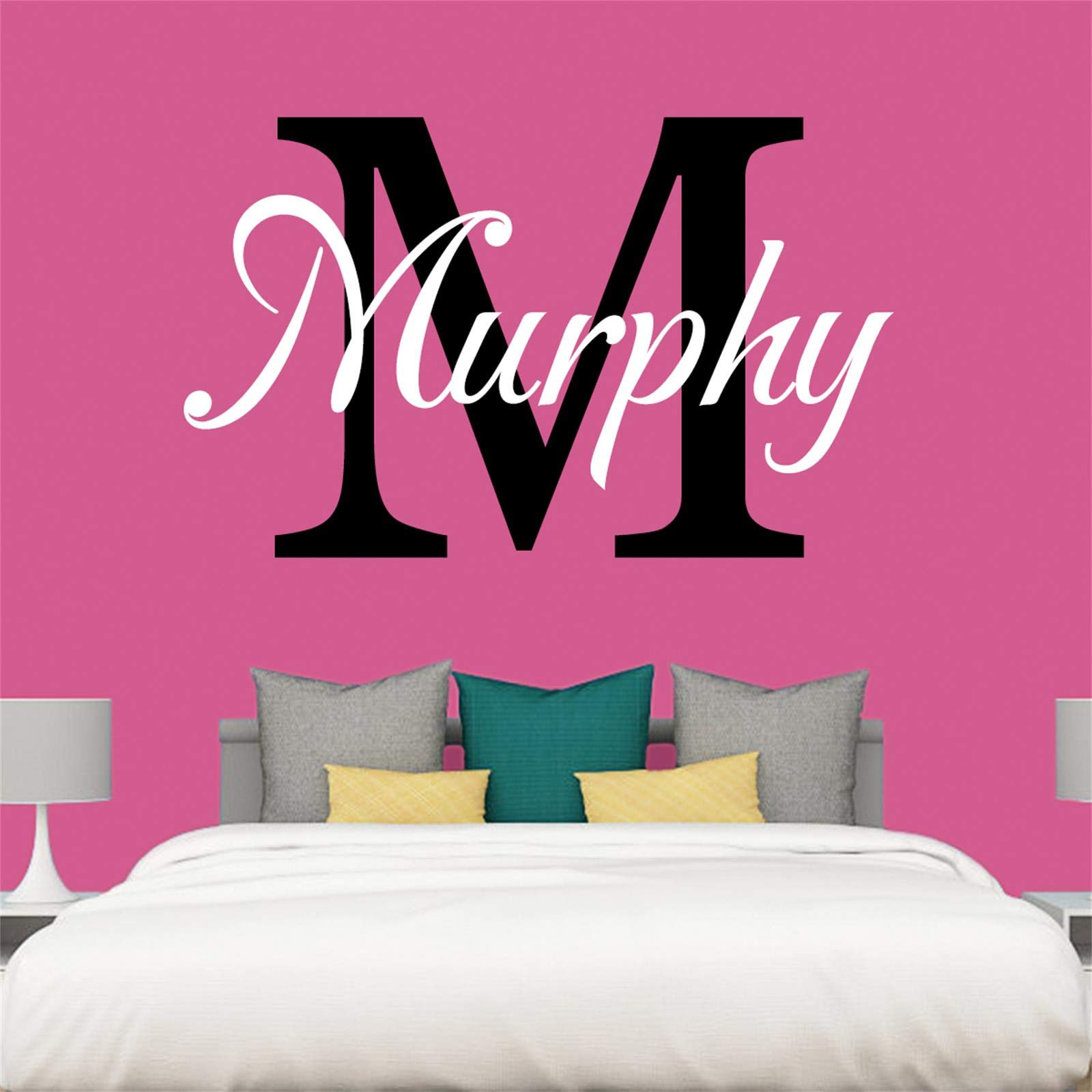 Custom Personalized Name Wall Decal Stickers - Nursery Room Decor for Baby Girls & Boys - DIY Initial Letter Name Art - Perfect for Bedroom, Playroom & Kids' Room Decorations