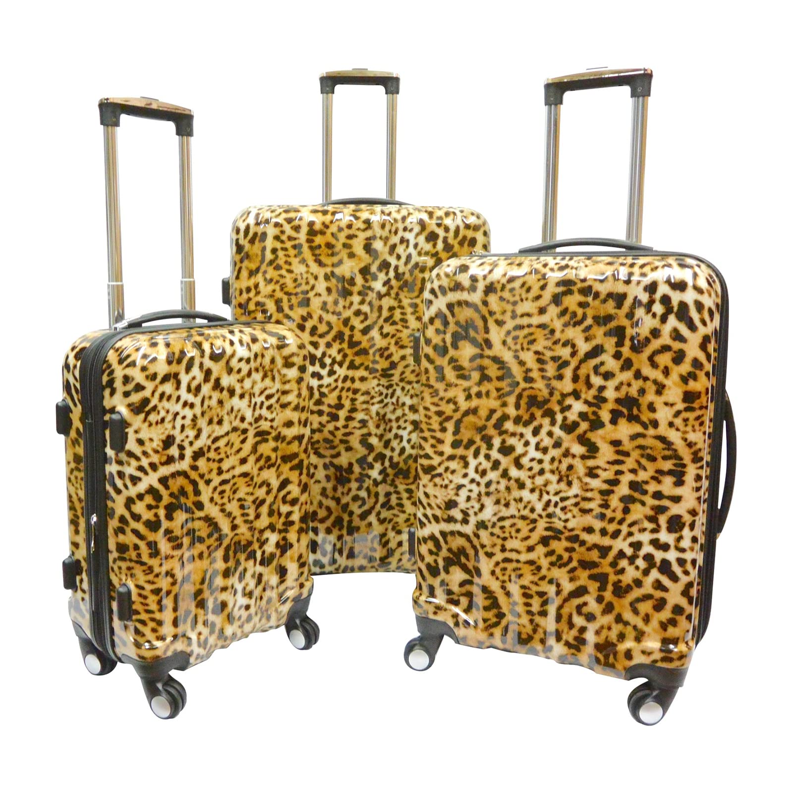 Expandable Hardside Spinner Luggage with TSA Lock - Leopard Print Suitcase for Travel, Business Trips & Vacations | Durable & Stylish Carry-On or Checked Bag