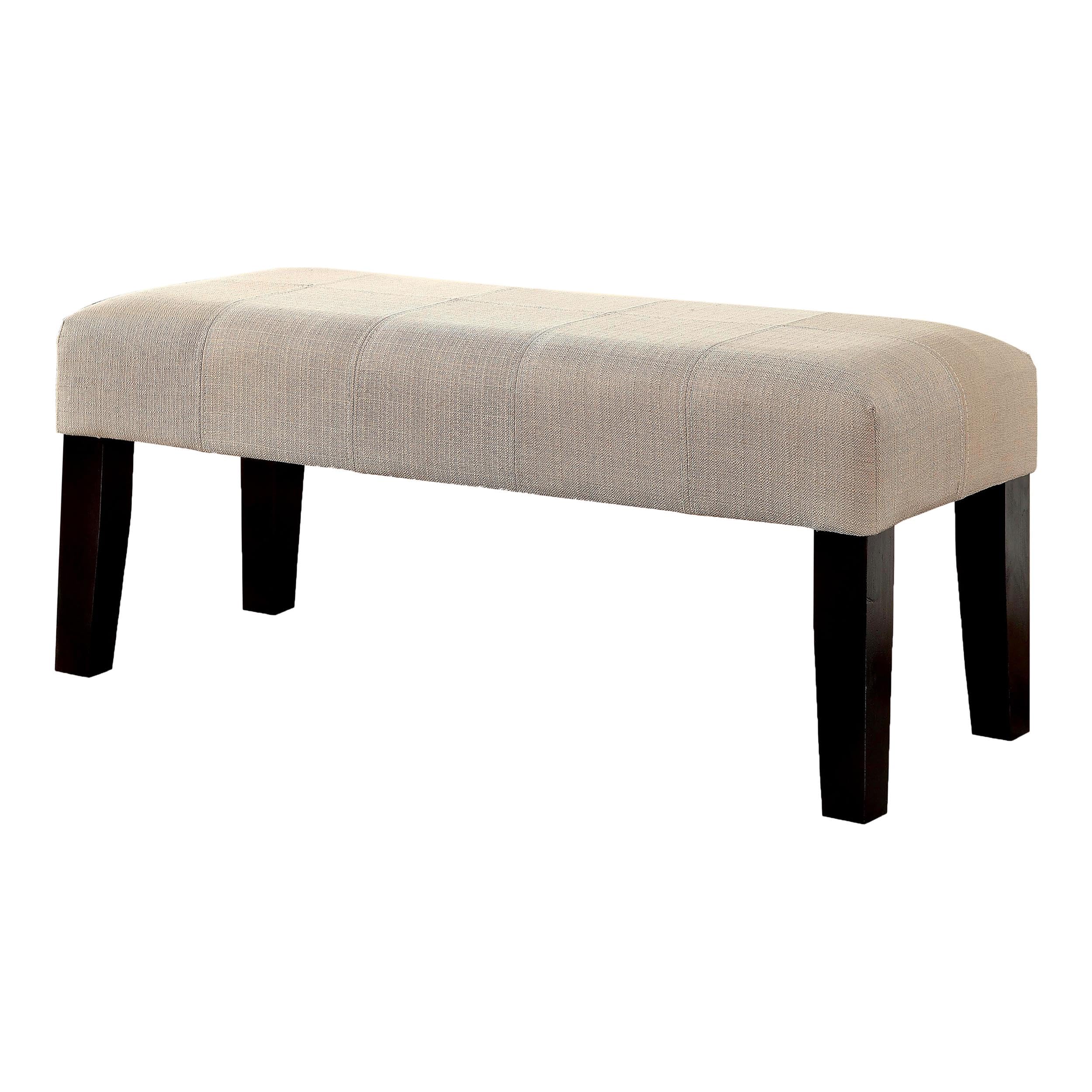 Brandie Upholstered Accent Bench in Ivory by Furniture of America - Perfect for Entryway, Bedroom or Living Room Seating