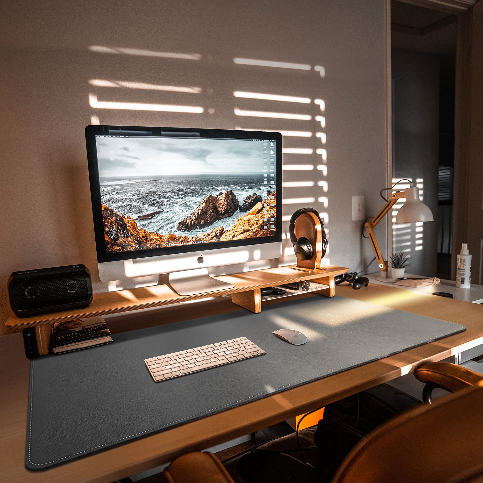 Premium PU Leather Desk Mat - 39.3