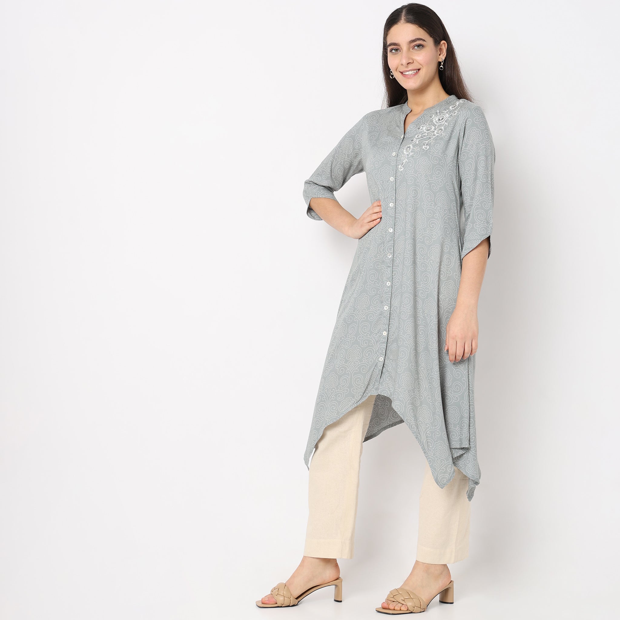 Flare Fit Embroidered Kurta for Women | Stylish Indian Ethnic Tunic Top | Perfect for Festivals, Weddings & Casual Wear