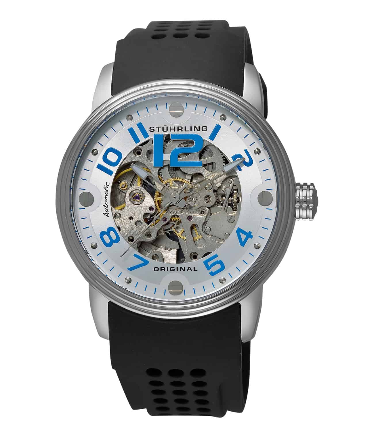 Delphi Adonis 1070 Automatic 44mm Skeleton Watch for Men - Luxury Mechanical Timepiece with Transparent Dial - Perfect for Business, Formal Events & Gift Giving