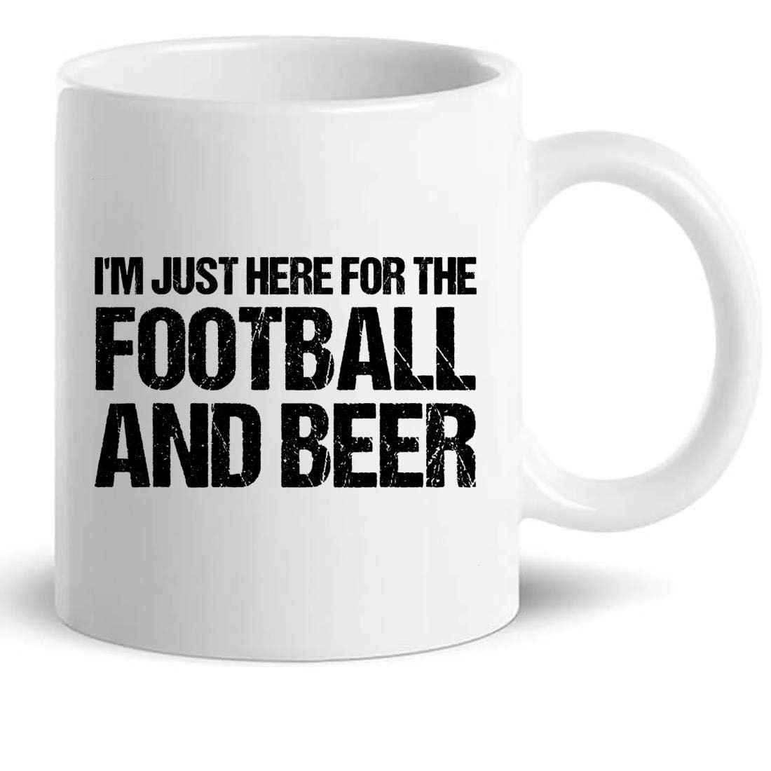 Funny Beer Drinking Mug & T-Shirt Gift Set - Sarcastic HERE FOR THE FOOTBALL AND BEER Design for Men & Women - Perfect for Game Day, Parties & Coffee Lovers