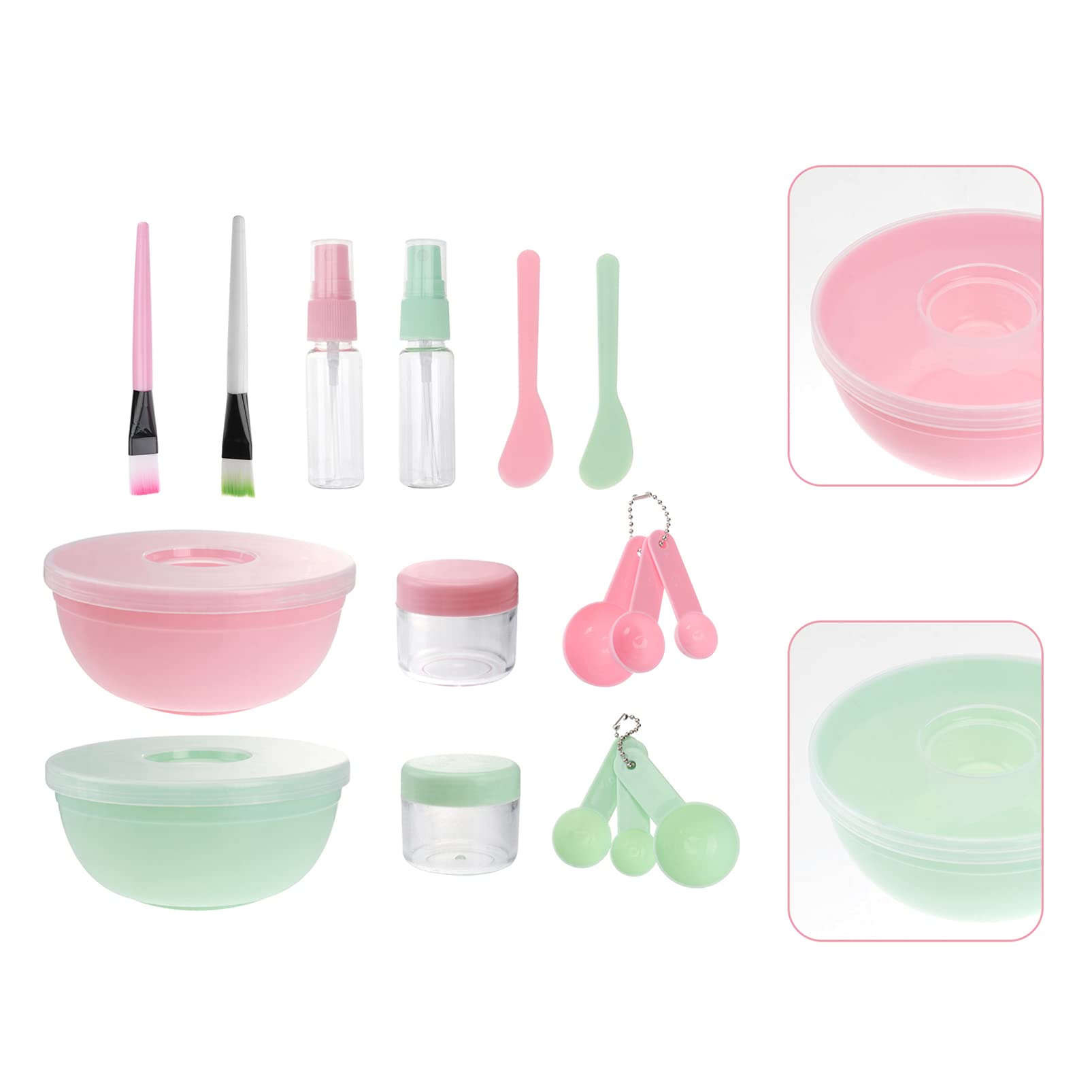 2 Sets DIY Facial Mask Bowl Kit with Stirring Rod, Brush & Anti-Drop Design - Professional Skincare Mixing Tools for Spa, Home Beauty & At-Home Facial Treatments