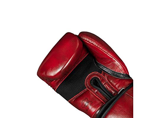 TITLE Boxing Blood Red Leather Bag Gloves - Premium Boxing Gloves for Men & Women, Heavy Bag Training, Kickboxing, Punching Bag Workouts | Durable Leather Boxing Equipment for Gym, MMA, Fitness & Home Training
