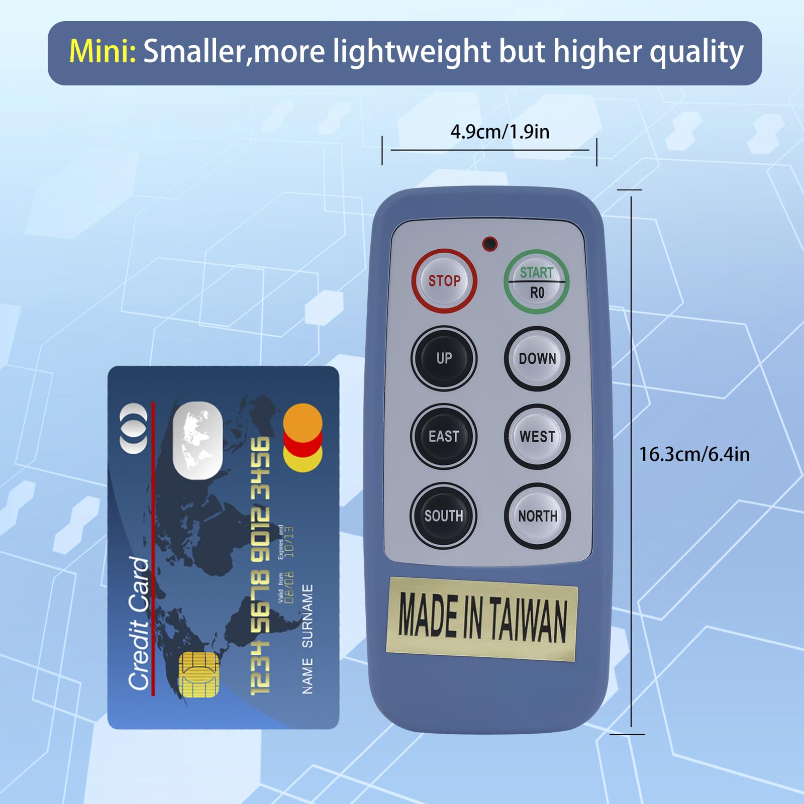 SAGA-L8 Wireless Remote Control Transmitter & Receiver Kit - 6 Channel Mini Industrial Controller for Electric Hoist, Winch, Overhead Crane, Dump Trailer (110V) - Perfect for Construction Sites, Warehouses & Heavy Equipment Operations