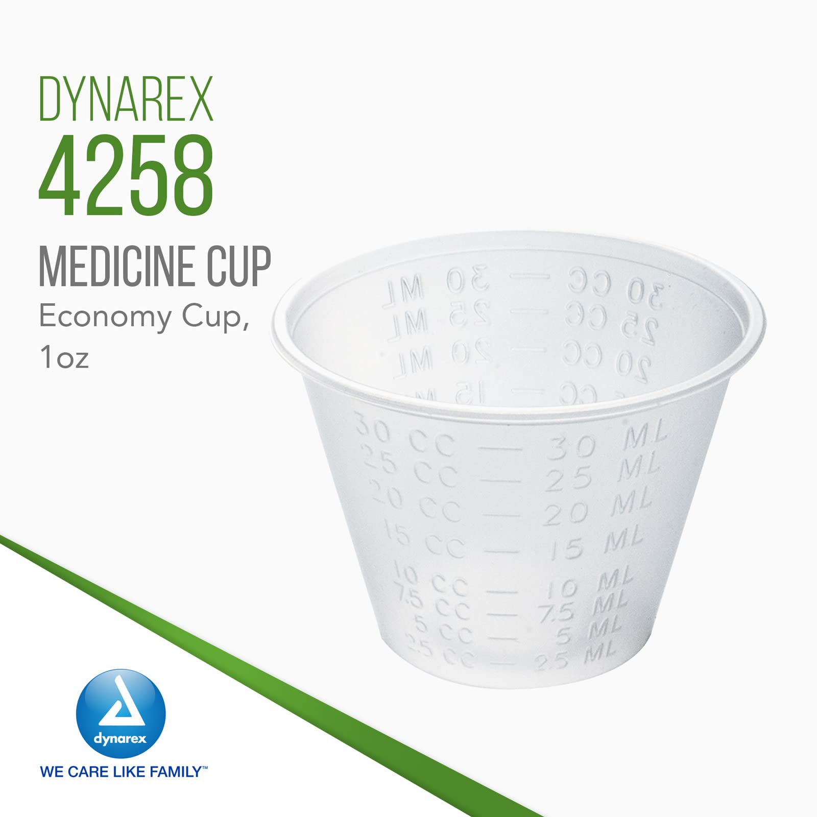 Dynarex 1oz Translucent Plastic Medicine Cups for Accurate Liquid & Medication Measurement - Easy-to-Read CC/ML Graduations (Case of 5000) | Ideal for Hospitals, Clinics & Home Healthcare Use