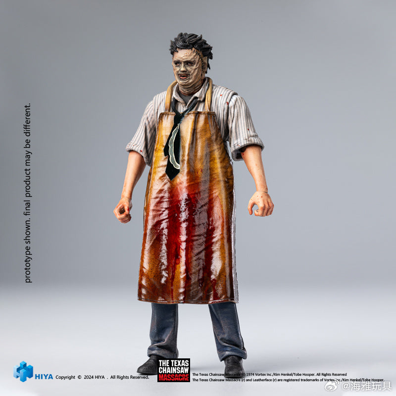 1/18 Scale HIYA 4-Inch Leatherface Action Figure - Texas Chainsaw Massacre Killer Mask Collectible for Horror Fans & Movie Enthusiasts | Perfect for Display, Cosplay & Halloween Decor