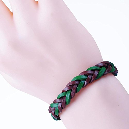 Braided Leather Wristband Bracelet for Men & Women - Unisex Adjustable Handmade Gift for Valentine's Day, Anniversary or Birthday - Perfect for Couples, Teens and Everyday Fashion Accessory