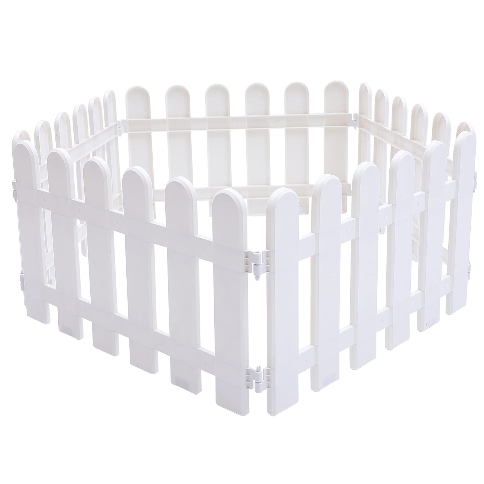 5-Pack White Plastic Garden Picket Fence - Lawn Edging, Patio Border, Yard Protection - Durable Outdoor Decorative Fencing for Gardens, Flower Beds & Landscaping (Perfect for Home, Park & Commercial Use)