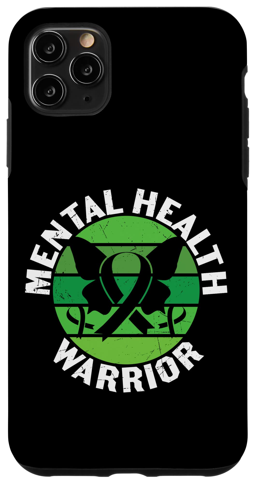 iPhone 11 Pro Max Case - Mental Health Warrior Design - Mental Health Awareness 2022 - Protective Phone Cover for iPhone 11 Pro Max - Perfect for Daily Use, Work & Showing Support
