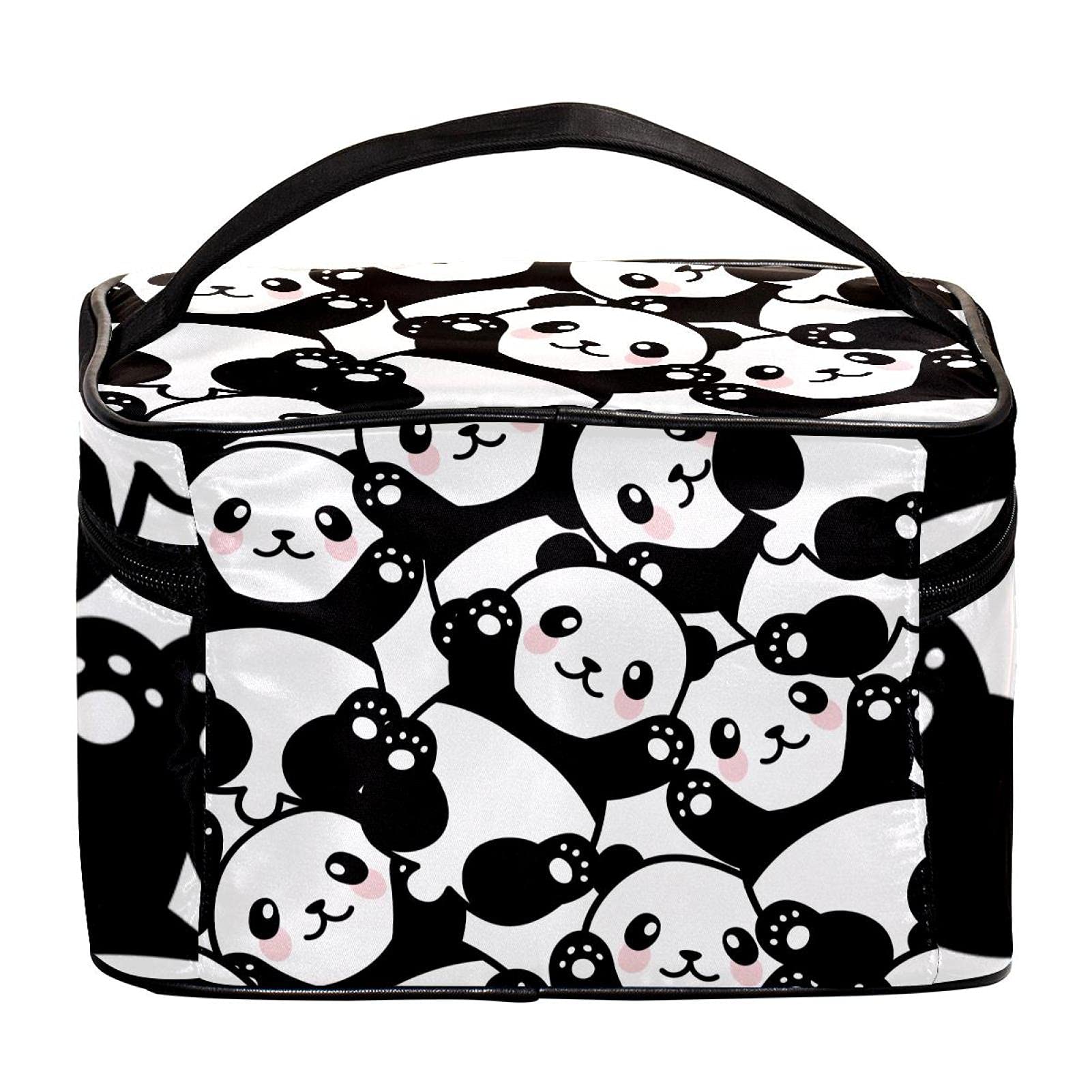 Cute Panda Print Travel Makeup Bag - Large Cosmetic Organizer with Zipper for Women & Girls | Perfect for Toiletries, Makeup Storage & Travel Essentials