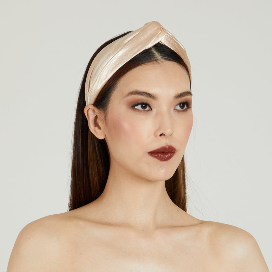 Trish Shiny Satin Headband for Women - Elegant Hair Accessory for Parties, Weddings & Everyday Wear
