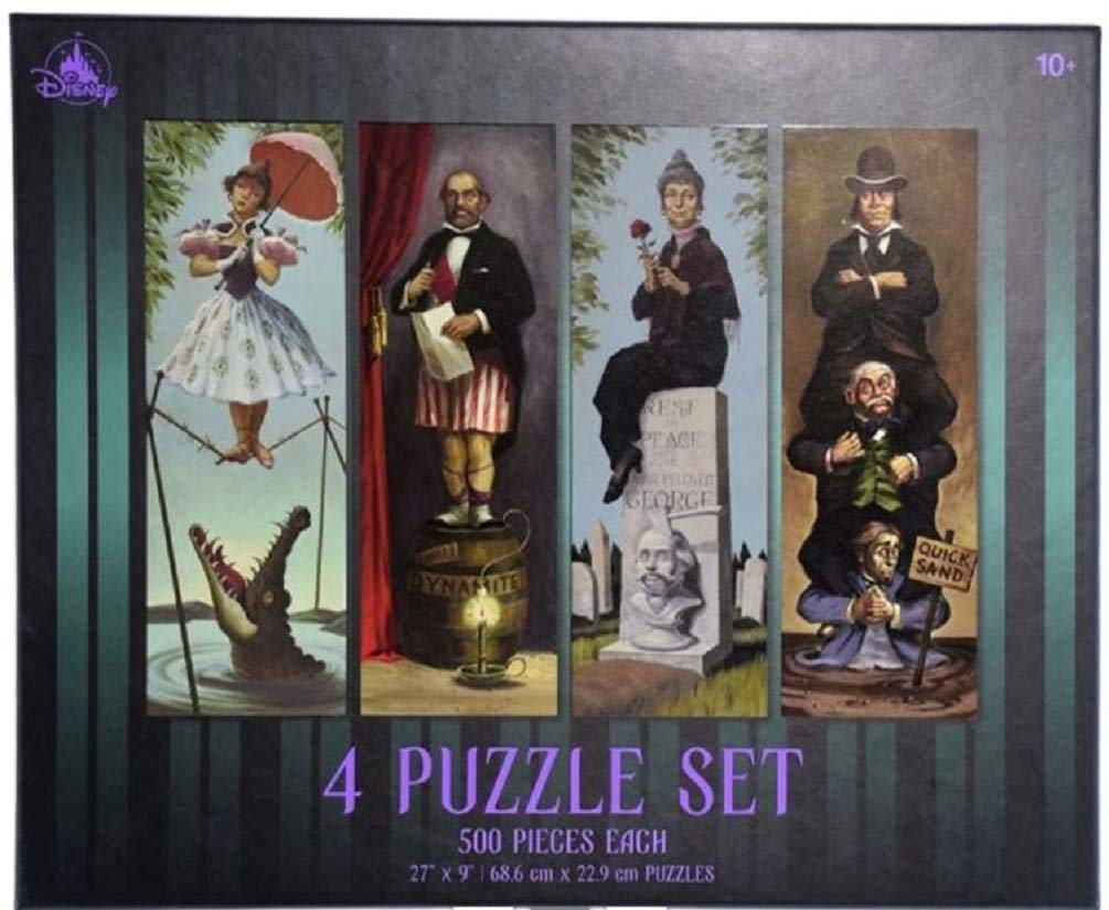Disney Parks Haunted Mansion Stretching Room Puzzle Set - 4 x 500 Piece Jigsaw Puzzles for Adults & Teens | Collectible Halloween Decor & Family Game Night Activity