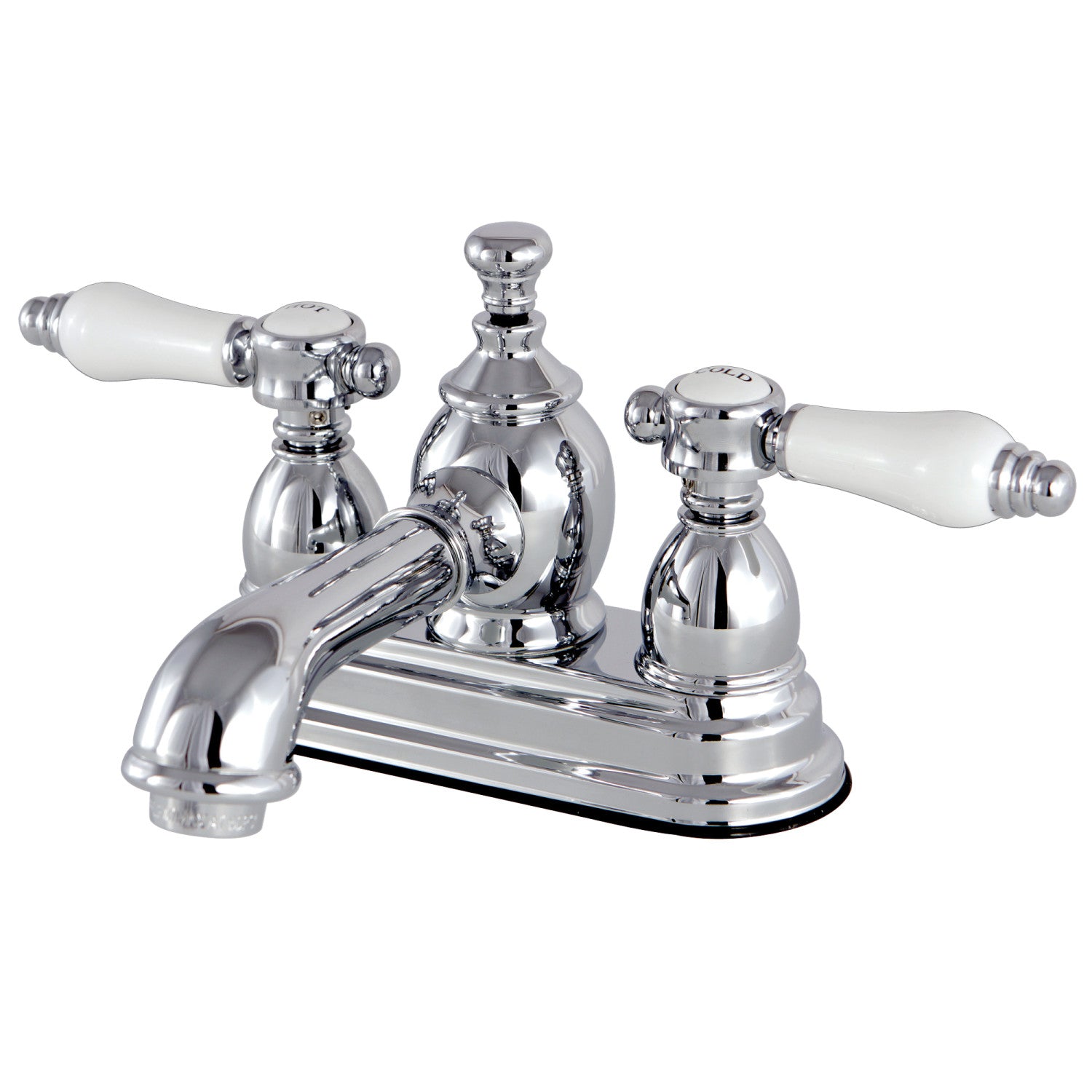 Bel Air KS7001BPL 4 Inch Centerset Bathroom Faucet - Double Handle Deck Mount 3 Hole Bathroom Sink Faucet with Brass Pop Up Drain, Polished Chrome Finish - Perfect for Modern Bathroom Renovations and Home Upgrades