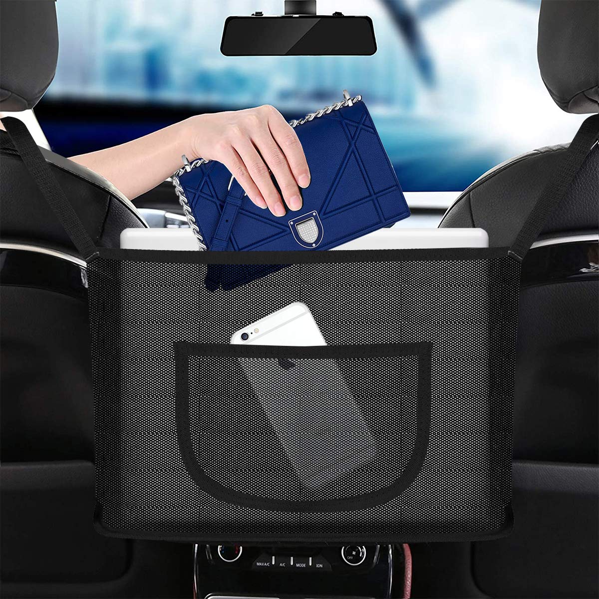 Car Seat Back Organizer - Black, Multi-Pocket Storage for Road Trips & Travel Accessories | Perfect for Kids, Families & Road Trips