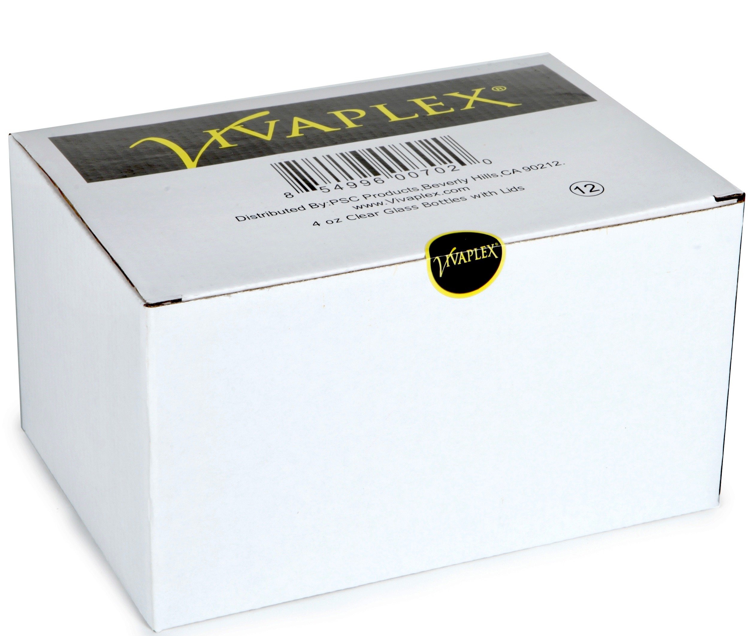 Vivaplex 12-Pack 4 oz Clear Glass Bottles with Lids - Perfect for Essential Oils, Spices, DIY Beauty & Craft Storage
