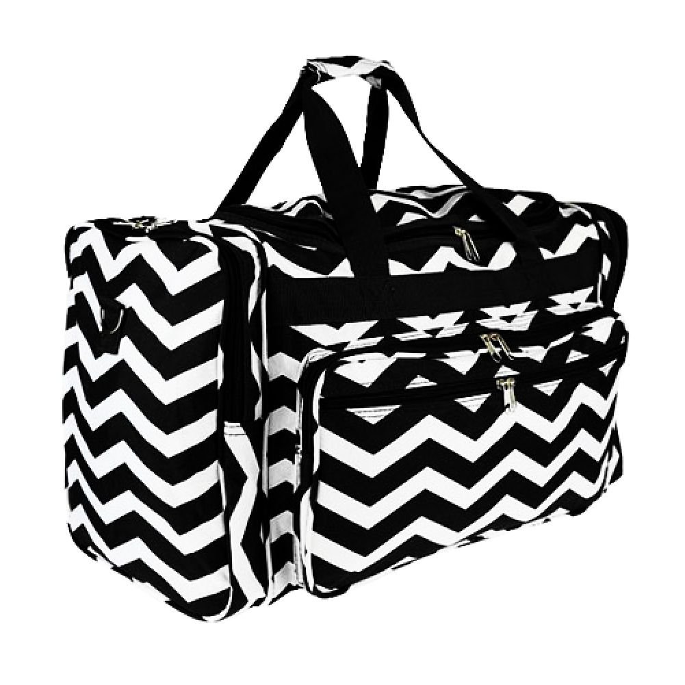 LD Bags Chevron Black Duffle Gym Bag 20