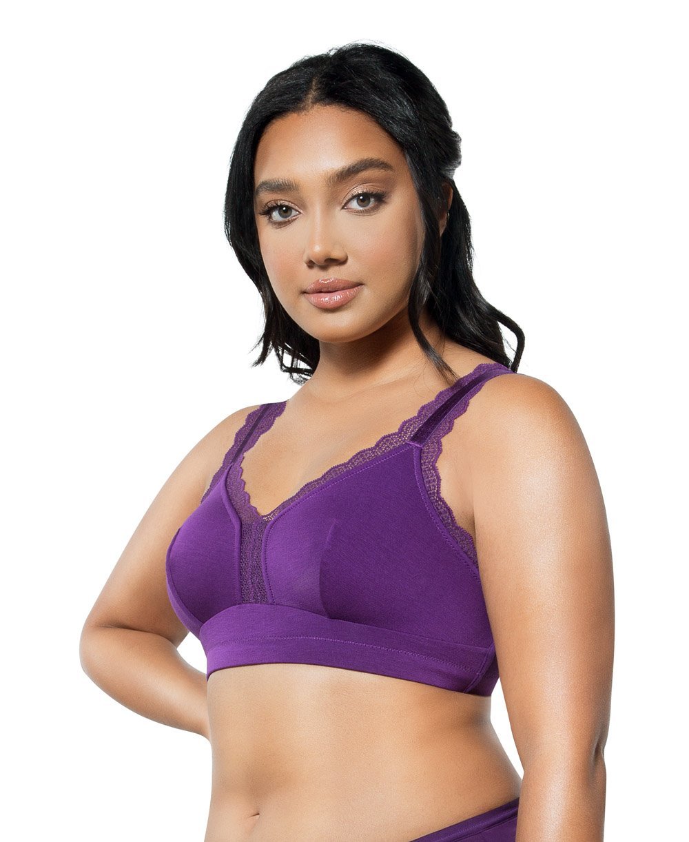 Parfait Dalis Wire Free Bralette - Comfortable Wireless Bra in Amethyst Purple for Yoga, Lounge & Everyday Wear