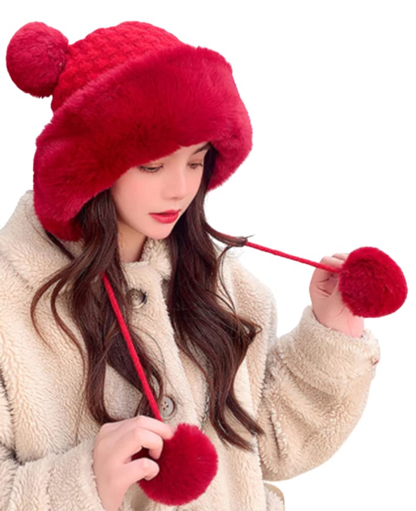 Women's Faux Fur Bucket Hat - Soft Fluffy Plush Winter Fisherman Hat for Fall & Winter | Stylish & Warm Novelty Accessory for Outdoor Activities, Travel & Fashion