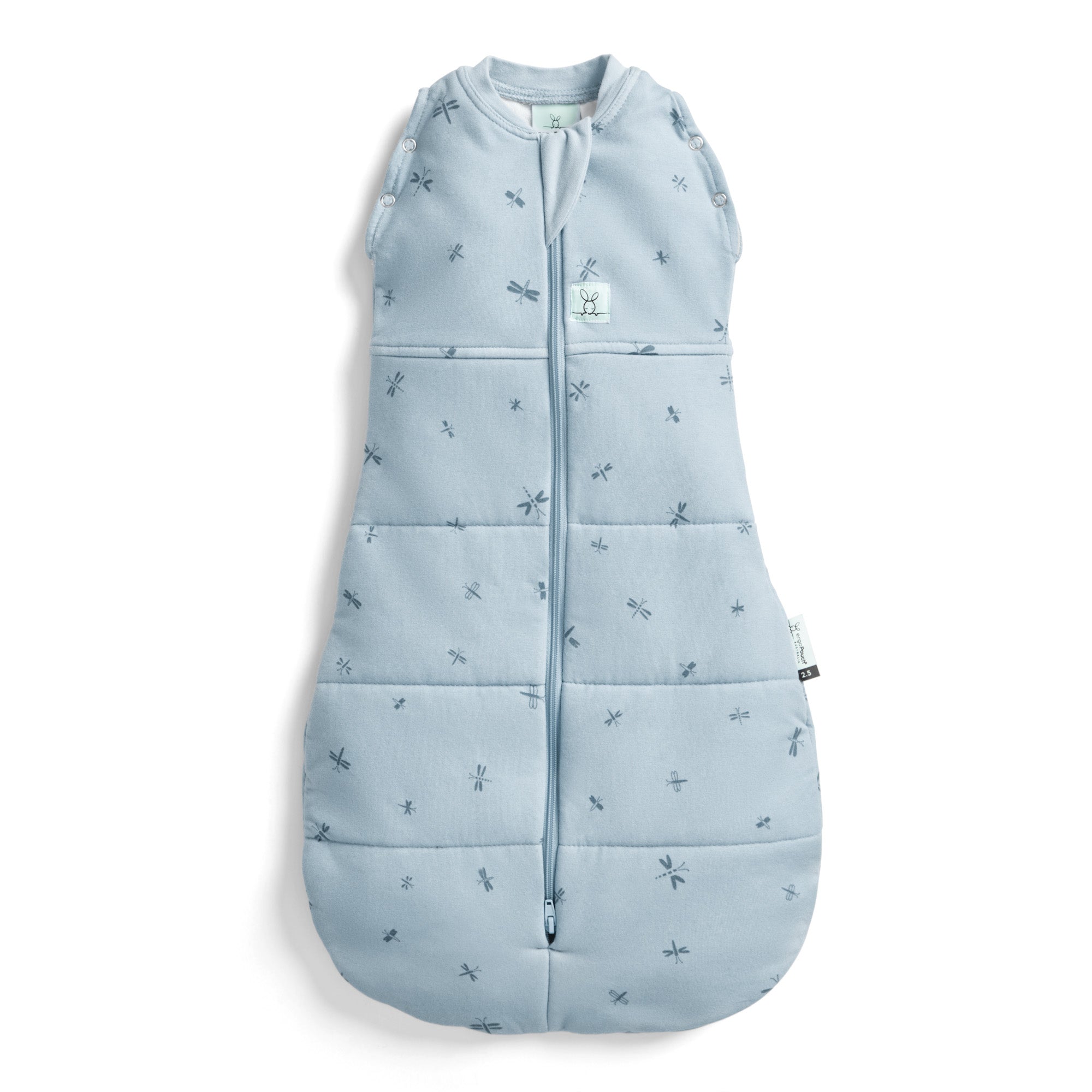 ErgoPouch Cocoon Zip Swaddle Bag 2.5 TOG - Premium Baby Sleep Sack with Dragonfly Design for Newborns & Infants - Perfect for Nursery, Travel & Safe Sleep