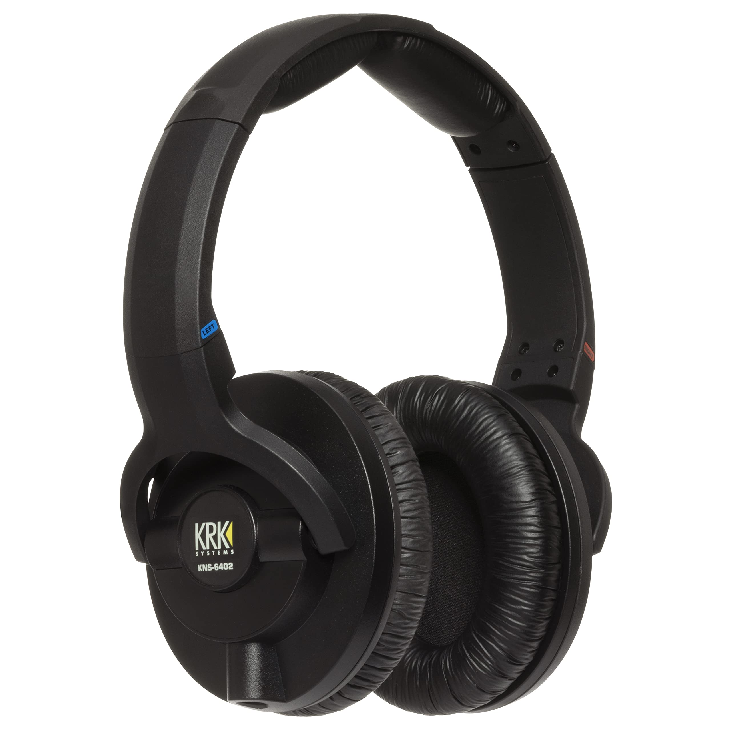 KRK KNS 6402 Professional Studio Headphones for Mixing & Mastering - High-Fidelity Over-Ear Monitoring Headphones with Accurate Sound Reproduction (Black) - Perfect for Music Production, Podcasting & Audio Engineering