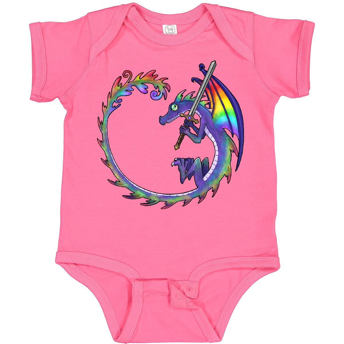 Rainbow Dragon Baby Bodysuit for Fantasy Lovers