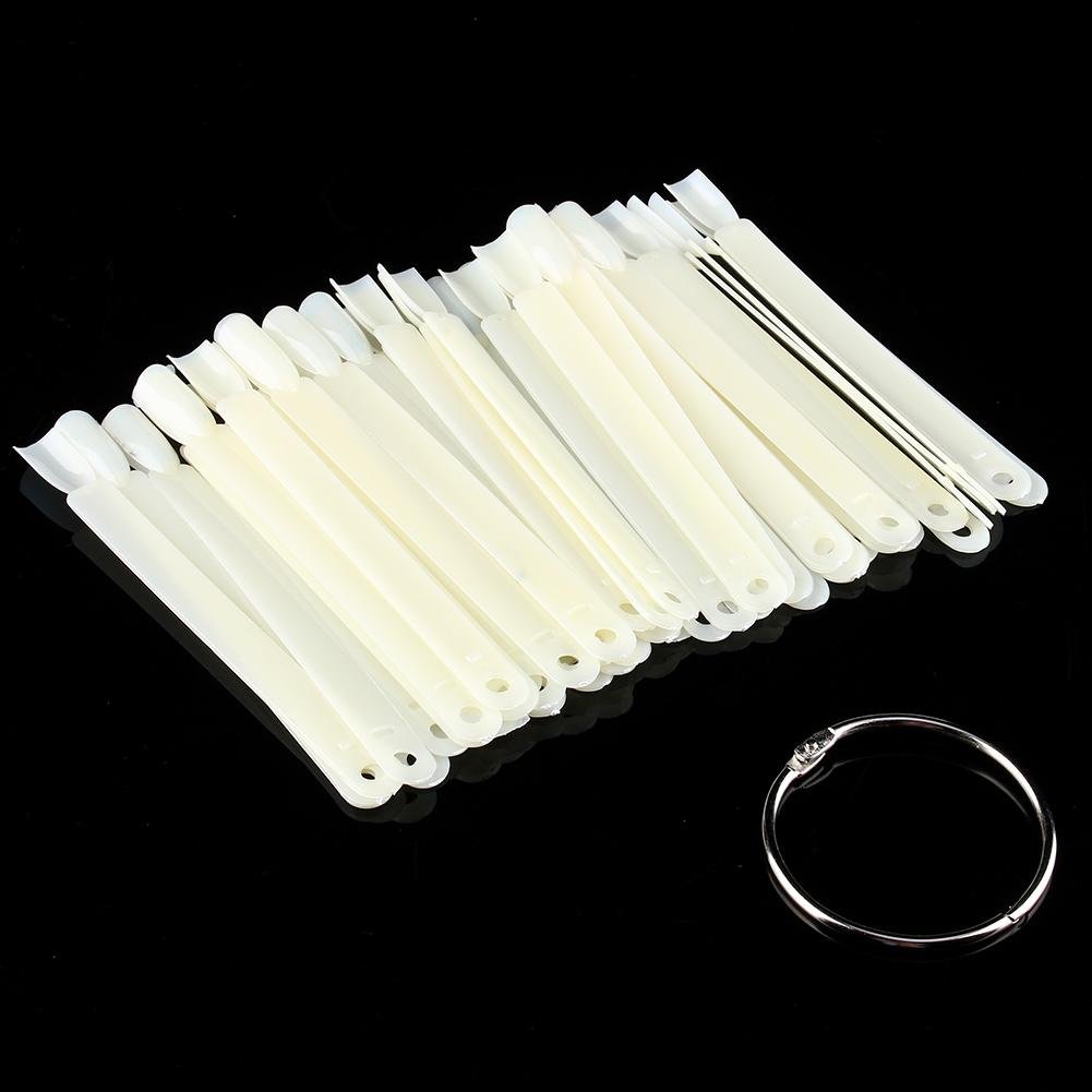 50pcs Clear Nail Art Practice Sticks - Professional Gel Polish Display Fan Board for Nail Tip Swatches | Perfect for Salon Training, DIY Nail Art & Manicure Practice at Home