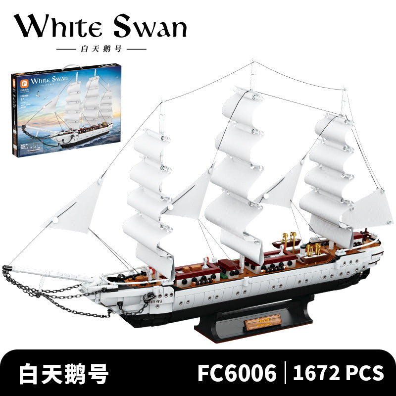 1672 PCS FC6006 White Swan Building Blocks Set - Creative Construction Toy for Kids & Adults - Perfect for Home Decor, Gifts, and Educational Play