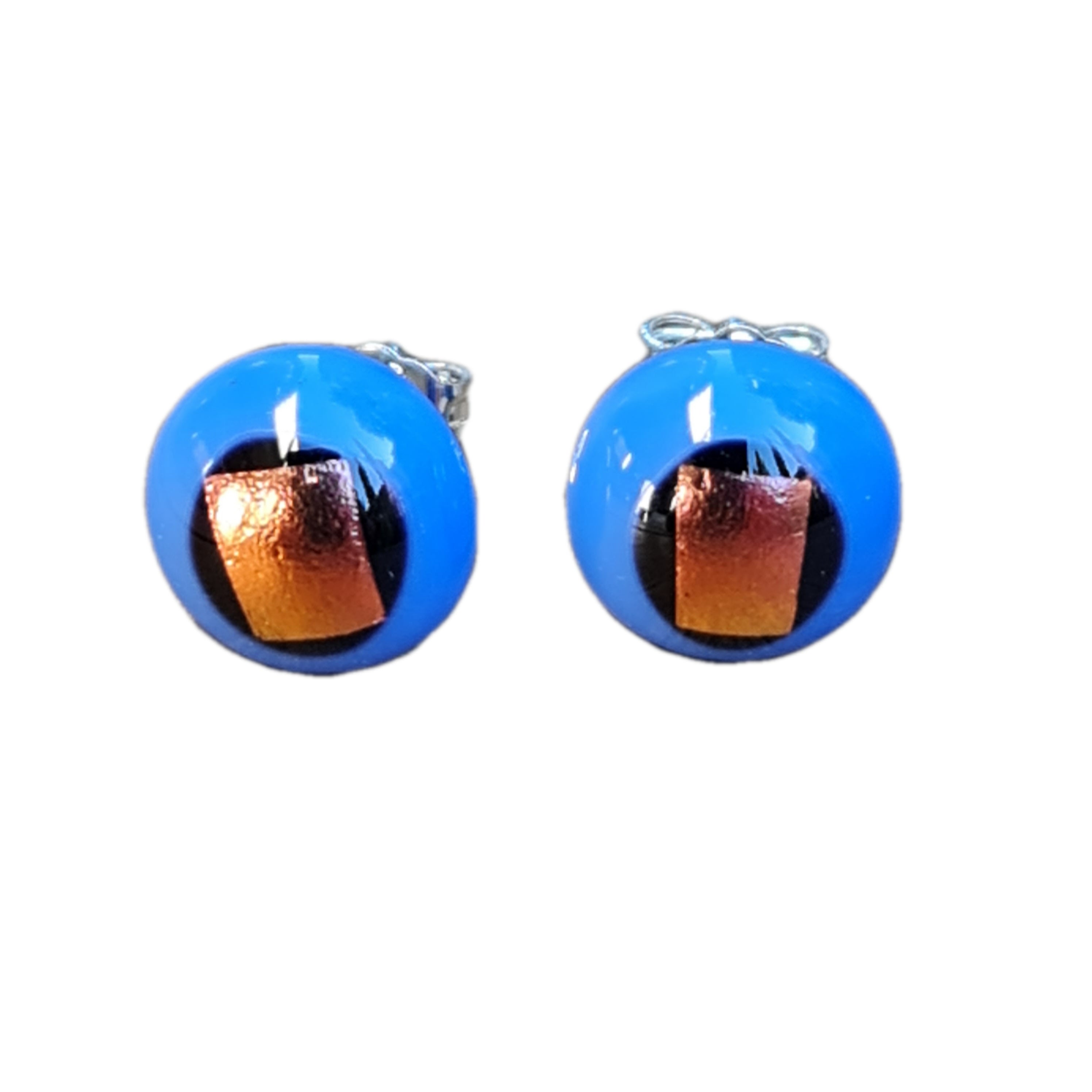 Handmade Artisan Glass Stud Earrings in Lilac & Rose Gold – Elegant Dainty Jewelry for Women, Perfect for Weddings, Parties & Everyday Wear