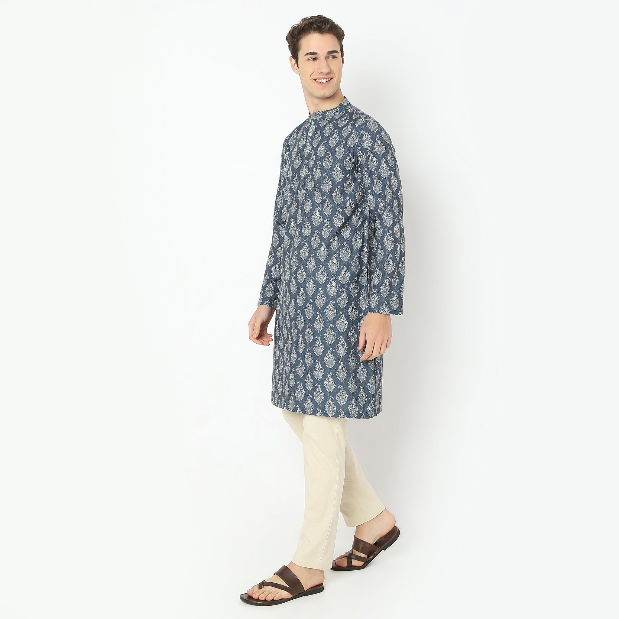Stylish Jacquard Knee-Length Straight Digital Print Kurta for Women | Elegant Indian Ethnic Wear | Perfect for Festivals, Weddings & Casual Outings