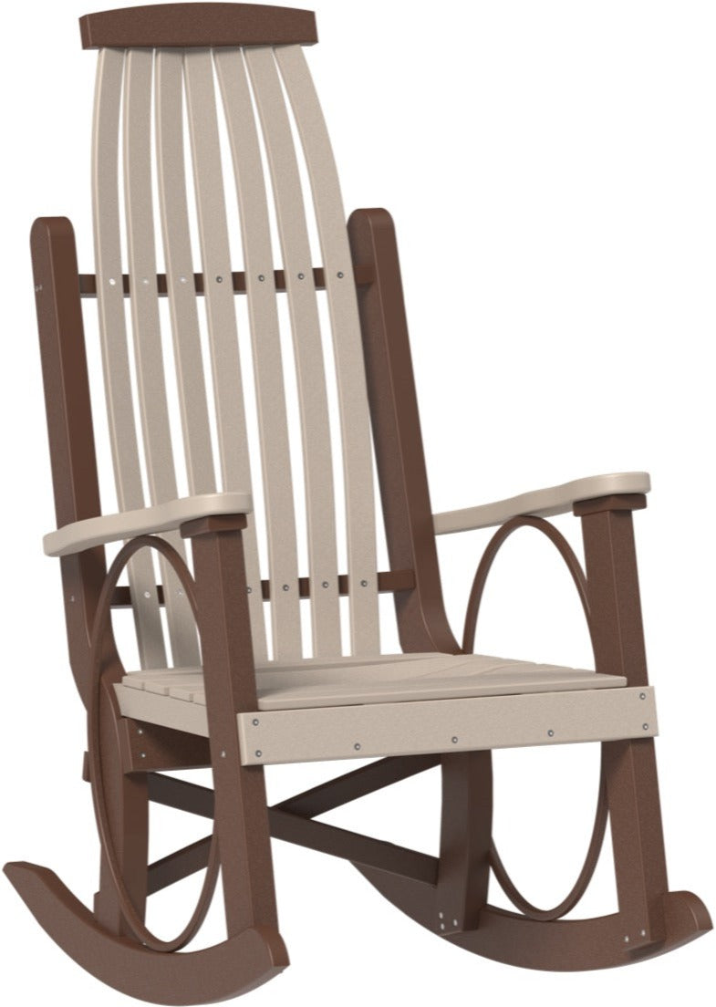 LuxCraft Premium Wooden Rocking Chair for Grandpas - Comfortable & Durable Classic Rocker for Elderly - Perfect for Living Room, Porch, or Nursery Relaxation