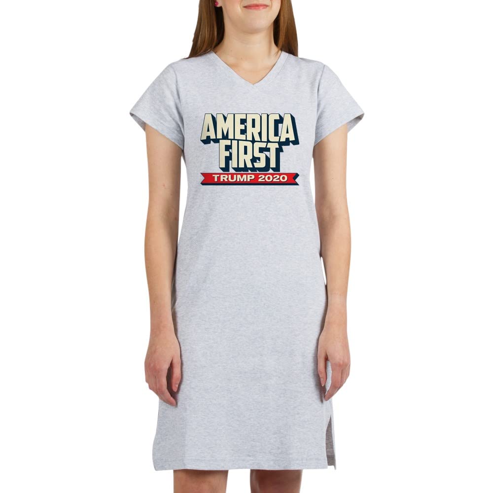Trump 2020 America First Nightshirt - Patriotic Sleepwear for Men & Women - Perfect for Political Supporters, Campaign Events & Comfortable Sleepwear