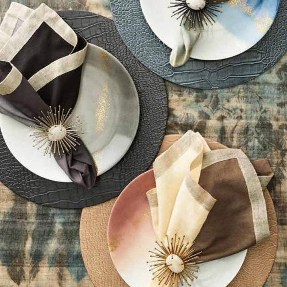 Kim Seybert Crocodile Embossed Placemats Set of 4 - Charcoal Gray Waterproof Dining Table Mats for Formal Dinner Parties & Holiday Entertaining